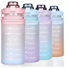Bottle Water Bottle Drink Flask Time Markings Gym Water Bottle Straw 1Pcs 2L