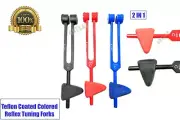 TEFLON TUNING FORKS SET OF 3, 2 IN 1 NEUROLOGICAL TOOLS MEDICAL REFLEX HAMMER