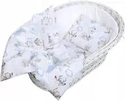 BABYMAM Baby 2pc Bedding Set fit Cradle/Moses basket/Pushchair 70x80 Wolf in the Forest