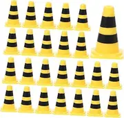 HOMOBABE Enhance Boys and Girls Traffic Awareness 30pcs Mini Traffic Signs Cones Educational Road Toys for Boys Girls Simulation Game