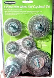 Warrior 6 piece Carbon Steel Wire Wheel & Cup Brush Set -1/4" Shank 4500 RPM NEW
