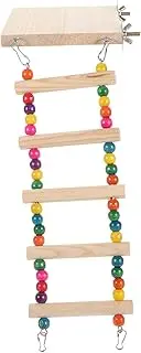 WOONEKY Parrot Chewing Ladder Bird Climbing Step Ladder with Perch Stand for Exercise Training Playground for Parakeets Budgies Birds