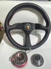 Momo Sports Style 350mm steering wheel with quick release horn kit Free Ship