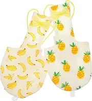 DINHEAROM 2Pcs Parrot Diaper Washable Nappy for Birds Creative Design Easy to Wear Flight Suit for Parrots for Daily Use and Replacement Stylish Banana Pineapple Patterns
