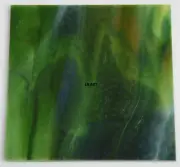 3501.30 WHITE, FOREST GREEN, CARMEL OPAL STREAKY 4" x 4" BULLSEYE GLASS 90 COE