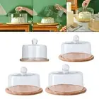 Wood Cake Dome Cake Display Server Tray for Dining Table Kitchen