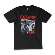 Catwoman Batman Dark Knight DC Comic Superhero Cotton T-Shirt Tee Black