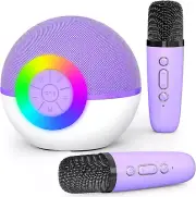 Mini Karaoke Machine for Kids Adults Portable Bluetooth Speaker 2 Microphones