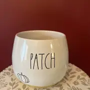 Rae Dunn "PATCH" Pumpkin Fall Planter Ivory Flower Pot-New