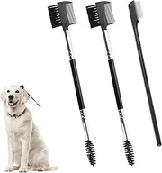 Pack of 3 Tear Stain Removal Comb, Double-Sided Dog Eye Comb Brush, 2 Double Head Brushes and 1 Single Head Brush, Dog Eye Grooming Comb for Removing Crusts and Slime, Grooming