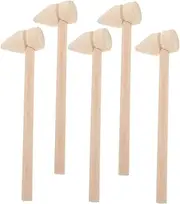 Veemoon 5Pcs Lightweight Wooden Hammers for Small Pounding Hammer for Block Assembly Safe Durable Mini Mallets for for Hand Training Creative Play