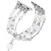 Jewelry Agate Watchband for apple watch 1/2/3/4 Accessaries white_42MM