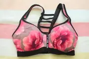 SDD NWT Victoria's Secret Ultimate Front-close Push-up Sport Bra Pink Floral