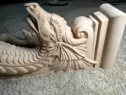 Wooden corbel Dragon shelf Carved bracket Fireplace surround Cabinet Corbel 25"