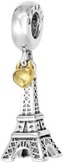 [Generic] Eiffel Tower Charm 925 Sterling Silver Pendant Charm Compatible with Pandora Charms,and Many Other UK Charm Bracelets, Metal