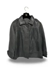 Woman's Banana Republic Blue Leather Jacket M $ 328