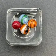 Peewee Glass Art Marbles MICRO Corkscrew Marble Vintage Marbles