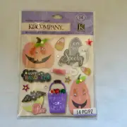 NEW K & Company Dimensional Stickers 14 Pc Spooky Halloween Bat Boo Ghost Candy
