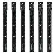 6pc Colourhide 30cm Bindermate Ruler Bookmark For Ring Binder/Arch Files Black
