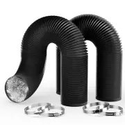 2-Pack 6" Non-Insulated Flex Air Aluminum Ducting 25 Ft Heavy-Duty Three Laye...