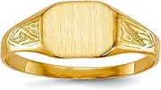 [JewelryWeb] 14k Yellow Gold Signet Ring Size 6 Band Style-Ring for Women