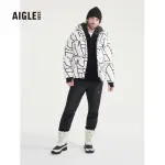 【AIGLE】男防風羽絨外套AG-FAR05A135 印花白(男外套 防風外套 羽絨外套)