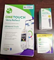 OneTouch Verio Reflect Blood Glucose Monitoring System Kit, Test Strips, Lancets