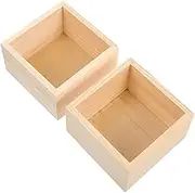 Parliky 2pcs Wooden Craft Organizer Boxes Decorative Storage Containers Office Craft Supplies