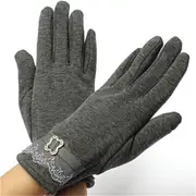 Fashion Women Touch Screen Lace Cotton Winter Warm Gloves Motorcycle