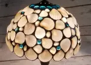 Coastal Unique 10 " Lamp Shade Seashells & Stained Glass Tiffany Style