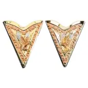 NEW! Western Collar Tips - Tri Color with Eagles - Screw On 1.25" x 1.25"