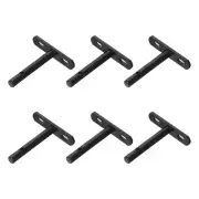 6 Pack 3 Inch Solid Steel Hidden Wall Mounted Shelf Supports (Black)