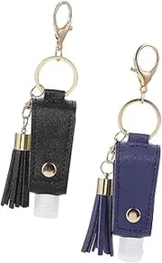 Didiseaon 2 Sets Portable Key Ring Bottle Cover Outdoor Refillable Travel Bottles for Hand Wash Liquid Soap Essential Oils Lightweight Convenient with Rotating Design