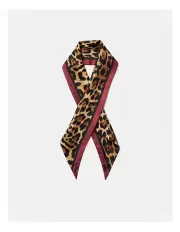 [Mimco] Leopard Thin Scarf in Claret