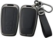 ontto Alloy Leather Key Fob Cover Fit for Toyota 86 GT86 Avalon C-HR Camry Corolla Highlander Land Cruiser Prado Prius RAV4 Smart Key Shell case keyring Key holder bag keychain accessories
