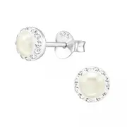 Silver Round Ear Studs Earrings