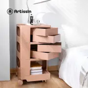 ArtissIn Storage Trolley Bedside Table 5 Tier Drawers Cart Boby Replica Pink