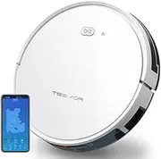 Tesvor X500 Pro 1800Pa Strong Suction Robot Vacuum Cleaner and Mop, 600ml - White