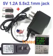 Tested 5V 1.2A AC/DC Adapter Power Supply Charger with 5.5x2.1mm +2 DC Plug Tips
