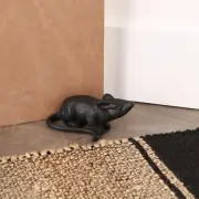 Stunning Modern Black Cast Iron Rat Doorstop Paperweight Home D�cor Piece