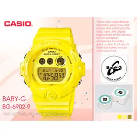 CASIO手錶專賣店 國隆 CASIO Baby-G_BG-6902-9_玩色上市_活潑黃色_俏麗女孩_開發票保固一年