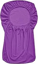 Stretchy Armless Chair Cover, Purple Accent Slipcover for Living Room, Restaurant, Hotel, High Elasticity Polyester Fabric