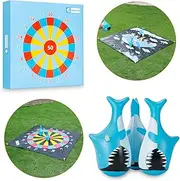 Jarts Lawn Darts with 3 Shark Darts, Giant Family Games Yard Games Carnival Games for Outdoor Play, Beach Games Backyard Games Camping Games for Kids and Family, Large Lawn Games for Kids and Adults