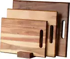 Acacia Wood Cutting Boards Set of 3 PCS for Kitchen, Large Wooden Cutting Board