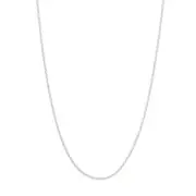 1.05MM DIAMOND CUT ROUND WHEAT CHAIN NECKLACE REAL 14K WHITE GOLD