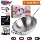 Premium Tri-Ply Stainless Steel Wok - 4-Quart Induction-Compatible Stir Fry Pan