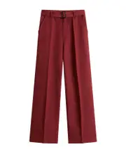 Woolrich Belted Straight-Leg Trousers S,XS,M Madder Brown
