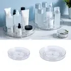 2pcs Round Spice Rack Transparent Rotatable Tray Perfume