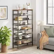 HOOBRO 8-Tier Shoe Rack Shoe Shelf Storage Organizer Flat & Slant Metal Shelves
