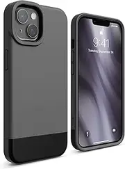 elago Glide Case Compatible with iPhone 13 Case (6.1"), Protective Thin TPU Cover, Shockproof, Enhanced Camera Guard, Anti-Scratch, Simple and Unique Design (Dark Gray/Black)